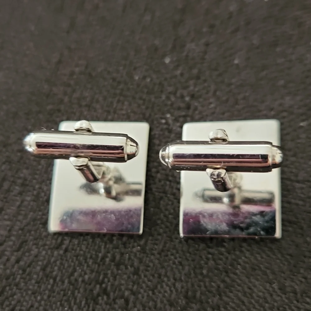 SILVER TONE MEN'S CUFFLINKS